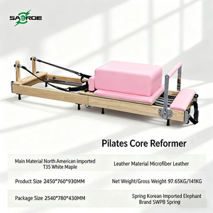 Silla de Entrenamiento Físico, Reformer de Pilates Portátil, Duradera, Ecológica, de Madera de Roble, Ajustable, Plegable, para Estudio de Pilates - Product Image 1