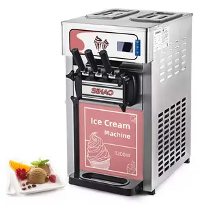 SIHAOフラッシュセール2フレーバー1ミックスソフトサーブアイスクリームマシンステンレススチールソフトサーブアイスクリームマシン