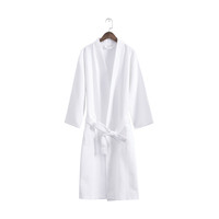 Peignoir en pur coton gaufré, fin, absorbant, qualité hôtelière, pour hommes et femmes, idéal pour le printemps, l'été et les salons de beauté, 100% coton
