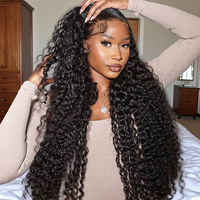 Perruques Lace Front HD sans colle, double densité, ondulées profondes, en cheveux indiens vierges, 13x6, couleur naturelle, pour femmes noires, vente en gros
