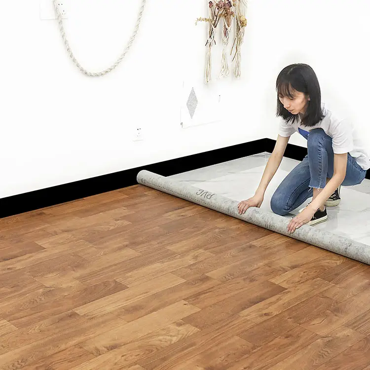 Manufacturer Low Price Commercial Non Slip Dance Floor Pvc Felt Back Vinyl Flooring Roll Linoleum Flooring Roll