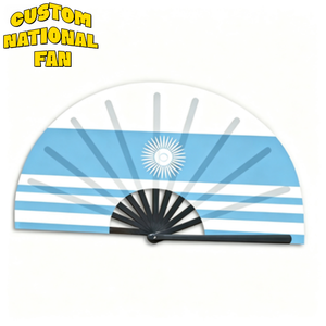 Éventails pliables personnalisés avec motif du drapeau national argentin, éventails portables de haute qualité parfaits pour les événements sportifs et les célébrations - Product Image 1