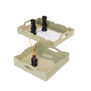 Bandeja de servir de laca artesanal Minh Giang, plato de madera único hecho a mano para servicio de comida gourmet y decoración del hogar - Product Image 1