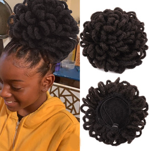 Meilleures ventes : <span class=keywords><strong>Chignon</strong></span> synthétique à clipser court, style africain bouclé, <span class=keywords><strong>avec</strong></span> cordon de serrage, couleurs assorties, en fibre synthétique - Product Image 1