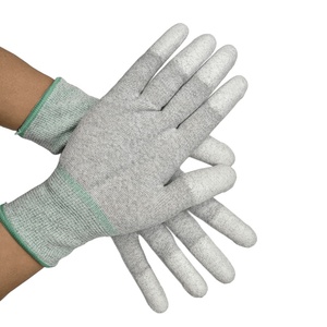 Mediano M Tamaño 8 Fibra de carbono Poliéster ESD PU Top Fit Guantes para uso en laboratorio - Product Image 3