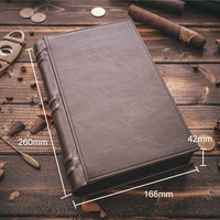 Estuche de Viaje Personalizado en Forma de Cuaderno, de Madera de Cedro y Cuero PU, para Cigarros/Humidores