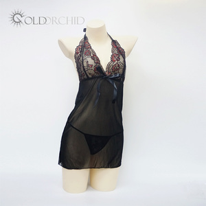 Lingerie Sexy Trasparente Nera per Donne Mature, Babydoll per Luna di Miele, Vendita all'Ingrosso - Product Image 6