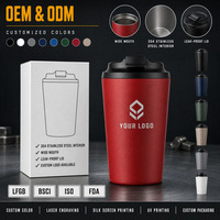 Bouteille isotherme en acier inoxydable de 12 oz, tasse à café avec marquages de mesure, portable pour hommes/femmes, usage professionnel au bureau, 12-24h
