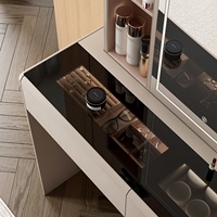 Miroir de maquillage multifonctionnel en bois de style italien, réglable en hauteur, sensation luxueuse haut de gamme, intelligent et électrique pour chambre à coucher