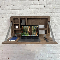 Support mural multifonctionnel pliable en bois massif pour ordinateur portable – Solution d'optimisation de l'espace
