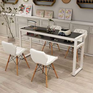 Mesa de Manicura de Vidrio para Salón de Uñas, Estilo Japonés, para Una o Dos Personas, Diseño Moderno y Elegante - Product Image 3