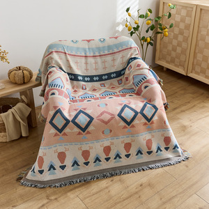American Style <b>Sofa</b> Cover Geometric Print Cotton Polyester Washable Full Cover <b>Slipcover</b> for Living Room Decor - Product Image 3