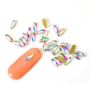 Strass Ab Color à dos plat, formes irrégulières, longues larmes, décorations pour nail art, autocollants DIY brillants, vente en gros - Product Image 4