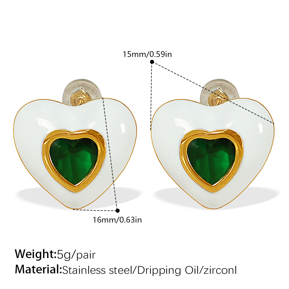 ต่างหูเซอร์คอนสีเขียว EH129G