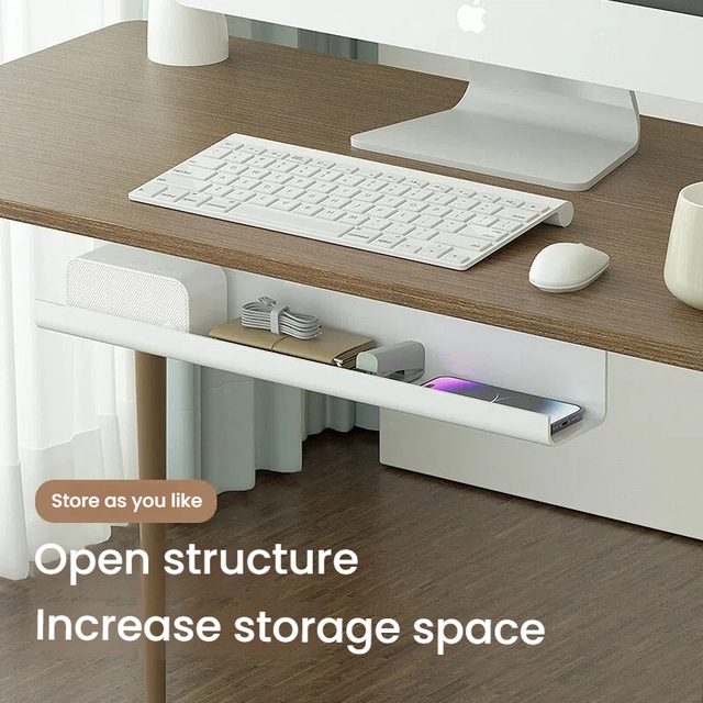 Under Desk Cable Management Tray Wire Organizer Rack Power Strip Holder Cord Storage Box Self Adhesive Desk Cable Organizer Tray