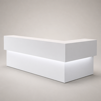Bureau de réception en forme de L de luxe en MDF pour hôpital, restaurant, hôtel, salon