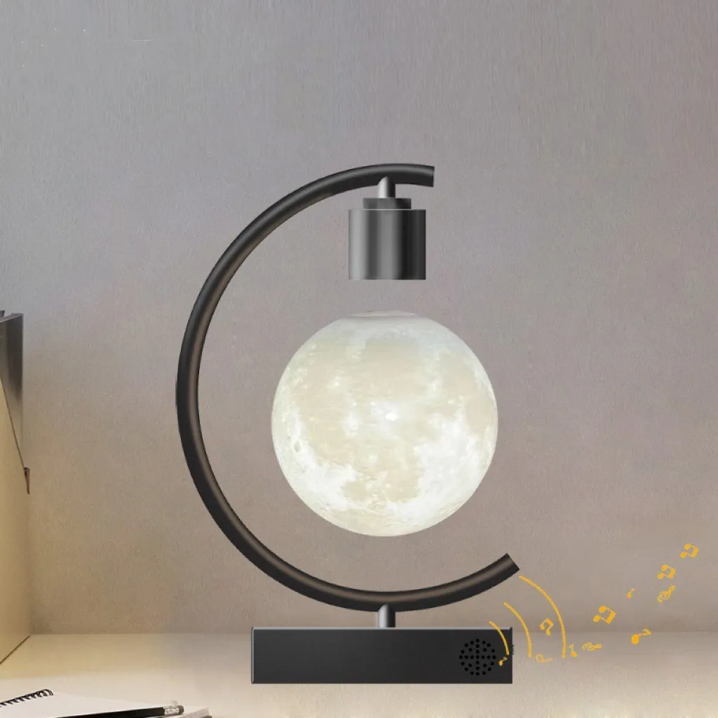 3D Printed Levitation Desk Lamp Smart Table Lamp Levitating Moon Lamp Light with Speaker