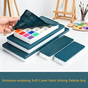 Palette de peinture personnalisable à couvercle souple, 10-48 compartiments, étanche, pour aquarelle, <span class=keywords><strong>acrylique</strong></span>, <span class=keywords><strong>gouache</strong></span>, boîte de mélange pour artistes et étudiants, fournitures artistiques - Product Image 1
