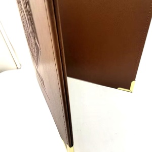 Porte-documents classique en cuir PU marron A4 avec logo gaufré sur toute la surface – Fournitures de bureau - Product Image 5