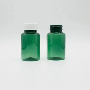 FTS 150ml vitamin pet chai nhựa với nắp kim loại rỗng Capsule chai nhựa chai cho viên nang