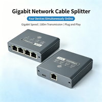 Répartiteur Ethernet Gigabit 1 entrée 4 sorties, Commutateurs réseau, Diviseur de port LAN RJ45 1000 Mbps pour équipements de bureau à domicile et ordinateurs de bureau, En stock