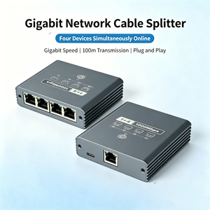 Répartiteur Ethernet Gigabit 1 entrée 4 sorties, Commutateurs réseau, Diviseur de port LAN RJ45 1000 Mbps pour équipements de bureau à domicile et ordinateurs de bureau, En stock - Product Image 3