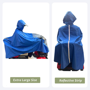 เสื้อกันฝนคุณภาพสูง สีแดง ทนทาน หนา 240d โพลีเอสเตอร์ ขนาดใหญ่ มีฮู้ด สำหรับผู้ใหญ่ ใช้กลางแจ้ง กันลม กันน้ำ สำหรับรถสกู๊ตเตอร์ - Product Image 3