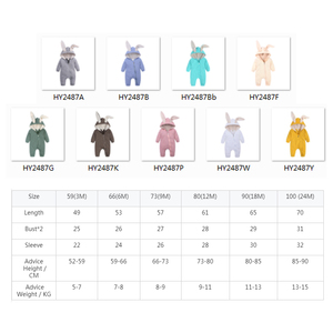 Mono de algodón de manga larga con orejas de conejo para bebés recién nacidos, niñas y niños, ropa de bebé, pelele, Kids Tales - Product Image 2