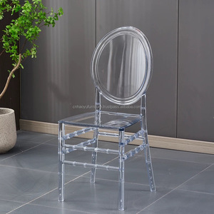 HY เช่าโรงแรมคริสตัลใส Napoleon พลาสติกอะคริลิคทิฟฟานี่งานแต่งงานเก้าอี้ chiavari ใสสำหรับงานอีเว้นท์ - Product Image 3