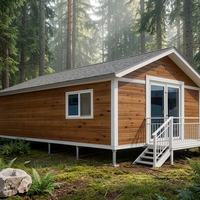 Rumah Kontainer Modular 4 Kamar Tidur Desain Mewah Baja Gaya Kontemporer Atap Ruang Tamu Pintu Masuk Rumah Bar