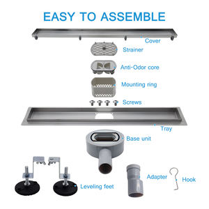 Haute qualité personnaliser couleur horizontale en acier inoxydable 304 canal de douche invisible linéaire salle de bain drain de sol - Product Image 3