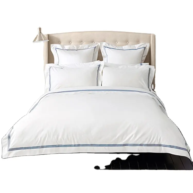 High Quality Hotel Home Bedding set Microfiber Polyester Embroidered Bed Sheet Bedding Sets