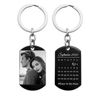 Dooway — porte-clés personnalisé à Sublimation en métal, pour couples, amoureux, famille, stylistes personnalisés, Photo, vente en gros
