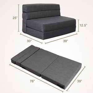 Canapé-lit pliant OEM, matelas pliable pour <span class=keywords><strong>chambre</strong></span> et salon, chaise-lit avec housse lavable pour invités - Product Image 2
