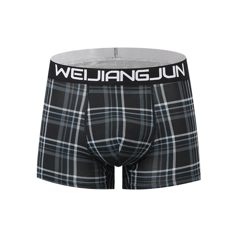 Al002 ลายตารางสีดำและน้ำเงิน