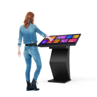 Kiosque interactif LCD ultra-fin 32 pouces, 43 pouces, 50 pouces, 55 pouces, écran tactile, support au sol, affichage numérique pour les centres commerciaux en libre-service