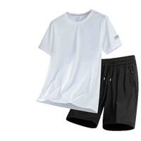 Ensembles Homme OEM ODM – Nouveauté Été : Ensemble Sport Décontracté en Soie Glacée pour Hommes – Short et T-shirt Ample à Séchage Rapide pour la Course