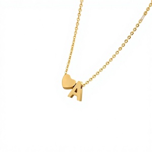 Collana a Catena Sportiva in Acciaio Inossidabile con Alfabeto Inglese e Design a Cuore per Unisex - Product Image 3
