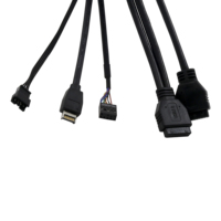 Interfaz de placa frontal montada en Panel USB, 3 puertos USB 3,0, tipo C, interruptor de luz y Cable de auriculares de micrófono para la placa base de corte de chasis