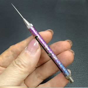 Pure Titanium Toothpick Holder One Piece Push Pull Type Portable Spring Loaded Titanium Alloy Toothpick Fruit Pick Multi Tool - Product Image 2