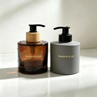 Flacon de luxe en verre personnalisé 100ml 200ml 300ml pour gel lavant mains et shampoing avec pompe, sérigraphie, compatible diffuseur à bâtonnets