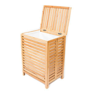 Meubles pour salle de bain Panier <span class=keywords><strong>à</strong></span> <span class=keywords><strong>linge</strong></span> pliant en bambou Panier de rangement pour vêtements sales avec doublure et poignées - Product Image 1