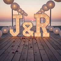 Lettres lumineuses LED pour sol sans minimum de commande - Logo éclairé avec options multicolores pour la décoration de fêtes et de mariages