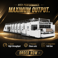 Machine automatique de conversion de cartons ondulés avec impression, rainurage, découpe, pliage et collage, origine Chine, garantie 1 an