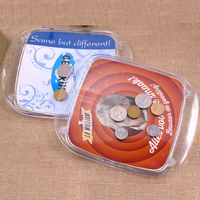Plateau de pièces de monnaie PS en plastique à impression personnalisée promotionnelle pour restaurant hôtel et bar avec impression de logo personnalisé