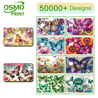 Autocollants UV DTF prêts à l'emploi pour cartes bancaires, motif papillon peinture à l'huile vintage, petite taille, pour cartes de crédit, transfert UV