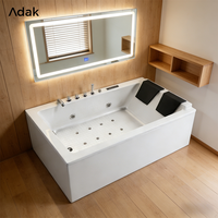 Baignoire autoportante rectangulaire Adak, baignoire acrylique portable d'intérieur, drain intégré, écologique, garantie 5 ans, facile à nettoyer, 60 gal+