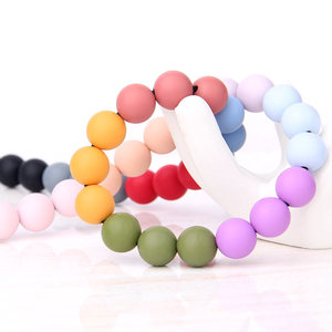 Cuentas de silicona de 12mm, cuentas para mordedores de bebé de calidad alimentaria para pulseras DIY, accesorios para mordedores infantiles, unisex, de 0 a 24 meses - Product Image 3