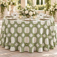 Nappe de table de mariage de luxe, nappe personnalisée à motif végétal, nappe en lin et polyester, nappe ronde pour mariage, fête d'anniversaire
