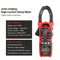 206D Multimeter Penjepit Pengukur Tegangan Arus AC DC Multifungsi Berkualitas Tinggi Pengukuran Kapasitansi Resistansi True RMS